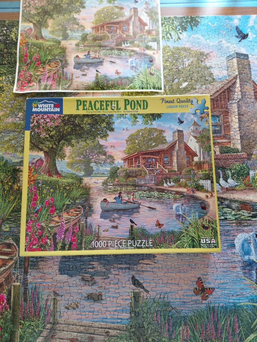 White Mountain 1000pc Puzzle Peaceful Pond